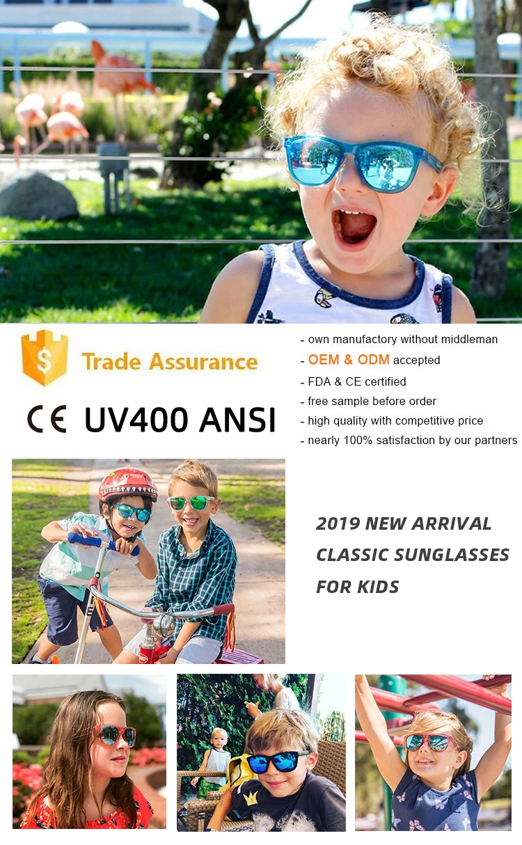 Fashion UV400 Polarized Baby Kids Sunglasses Plastic Children Sunglasses for Beach Sea