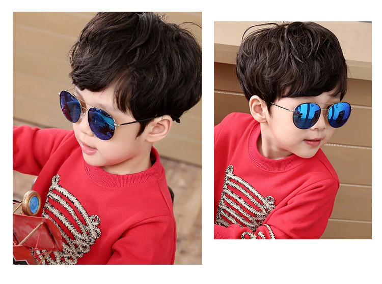 Modern Design Metal Kids Mirrored Polarized Sunglasses