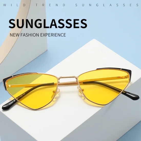 2023 Hot Selling New Design Anti Blue Light Glasses High Quality Eyeglasses Wholesale Luxury Fashion Cat Eye Metal Optical Frames