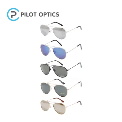 Pilot Optics Metal Vintage Cool Boy Custom Logo UV400 Kids Sunglasses